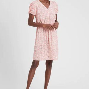 Puff-Sleeve Fit-and-Flare Dress